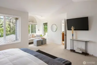 Plenty of space to relax in primary bed