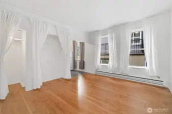 Perfect alcove for Murphy Bed - deep closet on the left