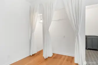 Perfect alcove for Murphy Bed- deep closet on the left