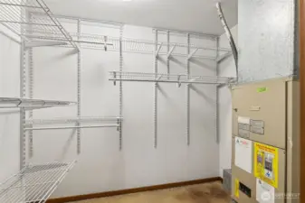 Spacious walk-in closets