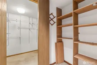 Spacious walk-in closets