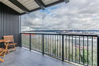 An essential to living in the PNW is a covered outside space.  Marine shipping traffic is fun to watch.