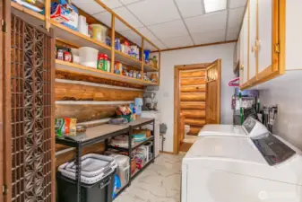 laundry room, pantry and view of the bathroom