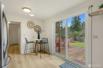 Room for an eat-in table or make more kitchen space with a coffee bar or pantry cabinet.