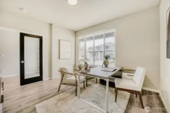 Downstairs Den with French Doors
