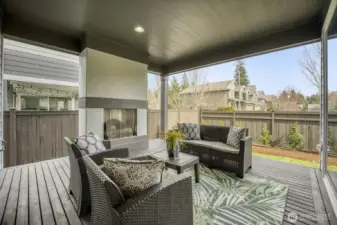 Covered Patio Deck & Fireplace