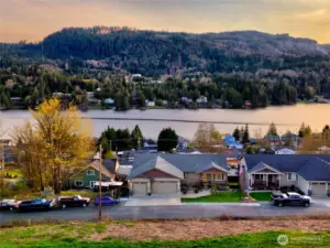 Craftsman home with lake views in peaceful hillside setting