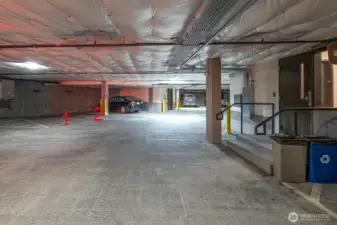 Two parking spaces right by elevator