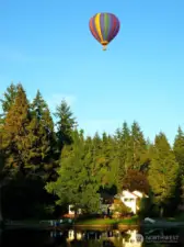 Moments of Joy as the Hot Air Balloons hover over the home in the summer months.