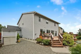 Meticulously maintained yard, front & back!  Storage shed for yard / garden tools, or?