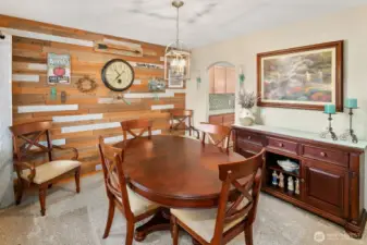 Dining area off entry.