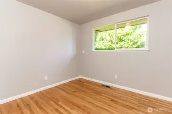 another bedroom up, refinished hardwood floors