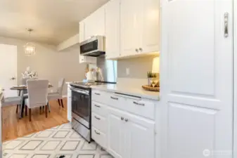 New painted cabinets, lots of storage