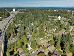 Close to light rail station on NE 185th and Shoreline Library.