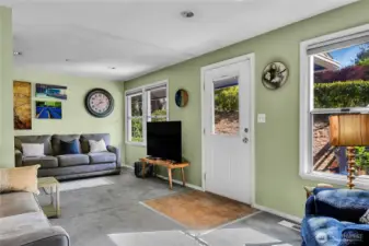 Main entry into expanded living room..