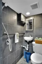And here it is the all in one 3/4 bath.