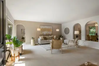Formal Living room offers a vast space for larger furniture