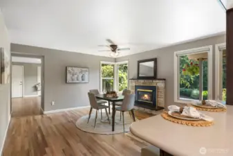 Grab a cozy chair by the fireplace or dinner with some ambiance...fantastic space with lots of options!
