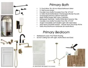 Primary Bath and Bedroom Selections