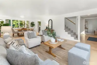 Oversized living and dining areas as you walk in the home.