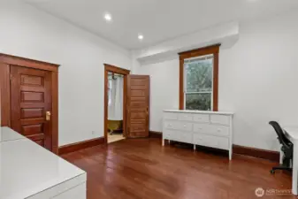 spacious bedroom on main. with some creativity it could be converted into a studio