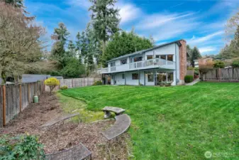 Fully-fenced front yard on the entertaining side of the home!