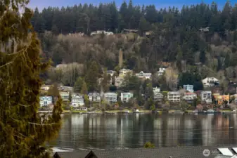 Beautiful lake washington views throughout the west side of the home