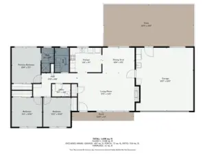 Photographer's approximation of the rooms and their dimensions.