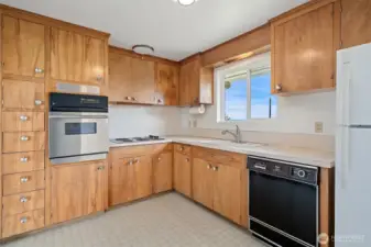 Original wood cabinetry in great condition.