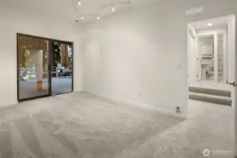 Lower level bonus room with peek-a-boo to 3/4 bath