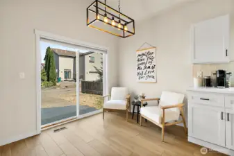 A welcoming eat-in kitchen nook—perfect for enjoying your morning coffee or relaxed casual dining.