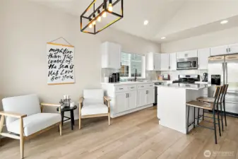 Enjoy abundant counter and cupboard space in a kitchen that’s not only functional but simply gorgeous.