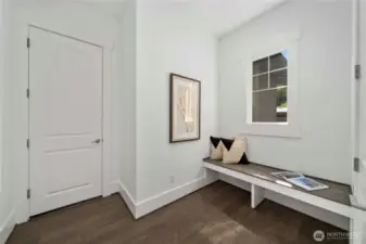 Mud room next to the garage