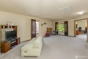 The upper floor Bonus room is ideal for play or media use