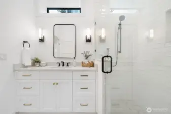 lowest level bath with shower.