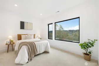 4th bedroom on lowest level with view.