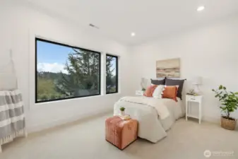 3rd bedroom with view. Lowest level