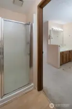 Primary shower and vanity
