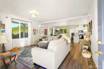 Enter into the spacious open living room.