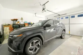 2 car garage with lots of storage space.