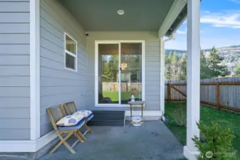 This back patio is perfect for summer BBQ's