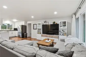 Living Room with scrapped hardwoods