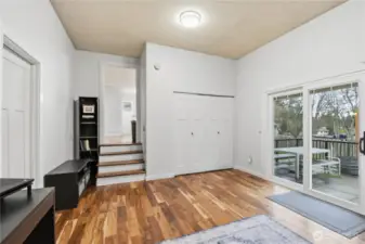 Steps down to sunken family room