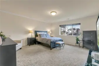 Primary bedroom with a ton of space!