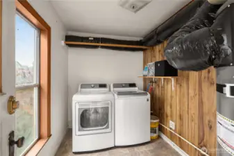 Laundry room steps away of the back door.