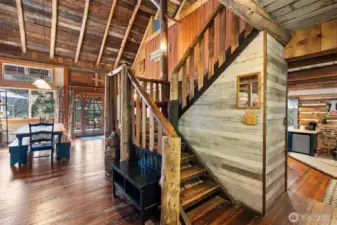 Open concept living space with kitchen on the right