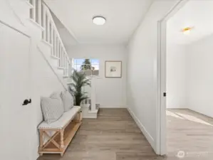 Nice seating area with closet