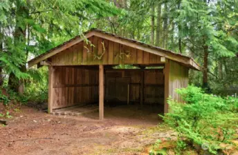 Wood shed/storage.