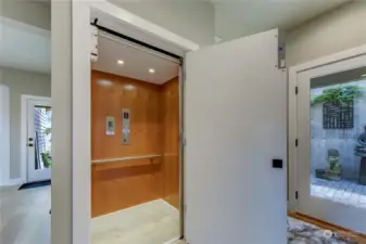 Your own Private Elevator serves all three levels. Walk out to the Zen Courtyard.