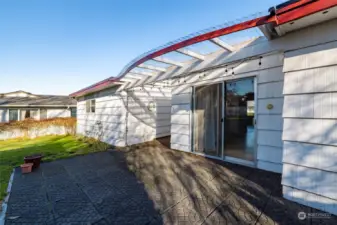 Covered patio is perfect for BBQ season...